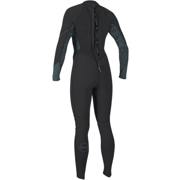 2026 O'Neill Womens Bahia 3/2mm Back Zip Våddragt 5292 - Tempered Steel / Shaded Island Sky / Shade